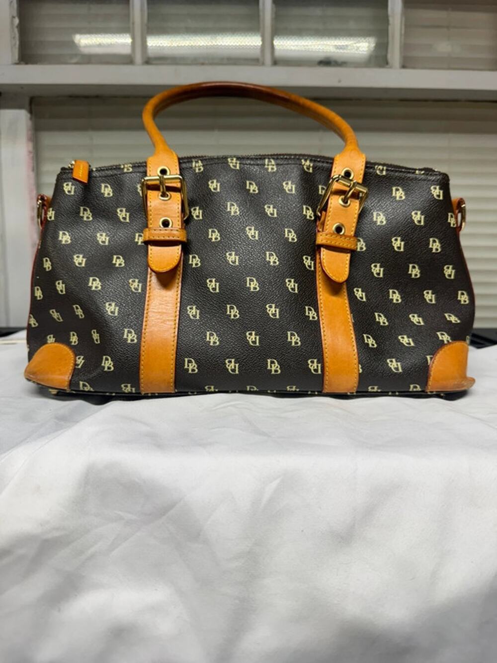 VTG Dooney & Bourke signature monogrammed satchel